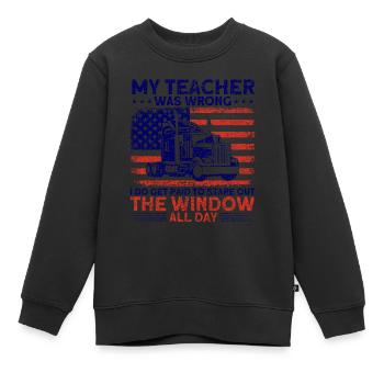 Sattelzug Sattelschlepper Fernfahrer Geschenk - Kinder Premium Organic Sweatshirt - Schwarz - Vorne - AI Model Kid Female (0cm)