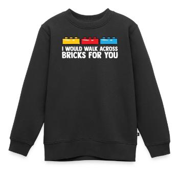 Clamping Bricks Blocks Building Blocks Kita Gift - Kids Premium Organic Sweatshirt - black - Front - AI Model Kid Female (0cm)