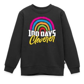 100 Days Clever Funny Sweet Team Dictons - Sweat Premium enfant bio - noir - Devant - AI Model Kid Female (0cm)