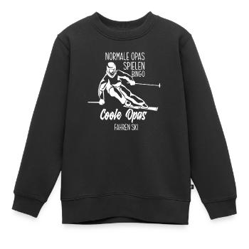Opa Skifahren Ski - Kinder Premium Organic Sweatshirt - Schwarz - Vorne - AI Model Kid Female (0cm)