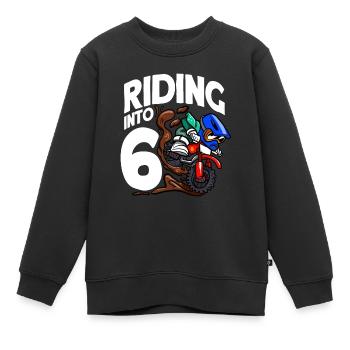 Reiten in 6 Geburtstag Fahrer Motocross Geburtstag - Kinder Premium Organic Sweatshirt - Schwarz - Vorne - AI Model Kid Female (0cm)