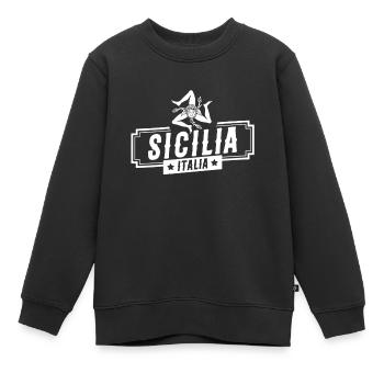 Drapeau de la Sicile Sicile Palerme Italie - Sweat Premium enfant bio - noir - Devant - AI Model Kid Female (0cm)