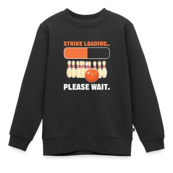 Strike Loading Please Wait Bowling Bowler - Kinder Premium Organic Sweatshirt - Schwarz - Vorne - AI Model Kid Female (0cm)