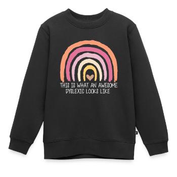 This Is What An Awesome Dyslexic Looks Like - Kinder Premium Organic Sweatshirt - Schwarz - Vorne - AI Model Kid Female (0cm)
