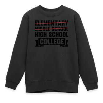 Diplôme d’études intermédiaires Diplôme d’études secondaires de premier cycle - Sweat Premium enfant bio - noir - Devant - AI Model Kid Female (0cm)