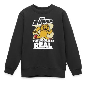Courir - Sweat Premium enfant bio - noir - Devant - AI Model Kid Female (0cm)