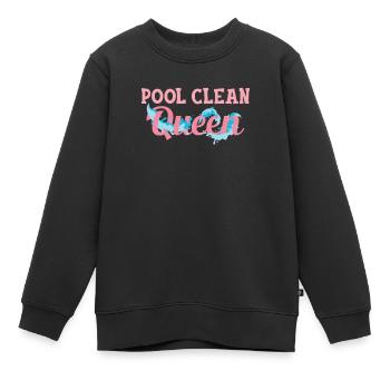 Pool Clean Queen Funny Pool Guy Service de piscine - Sweat Premium enfant bio - noir - Devant - AI Model Kid Female (0cm)