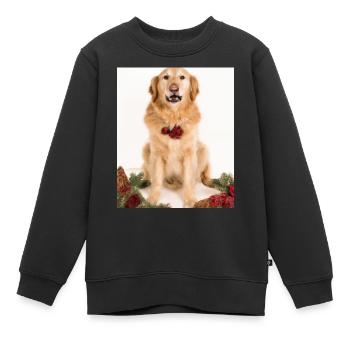 Couronne de l’Avent Golden Retriever des chiens de Noël - Sweat Premium enfant bio - noir - Devant - AI Model Kid Female (0cm)