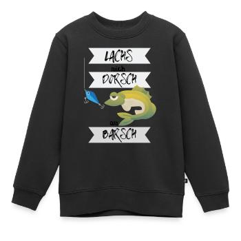 Angler Lachs mich Dorsch am Barsch - Kinder Premium Organic Sweatshirt - Schwarz - Vorne - AI Model Kid Female (0cm)