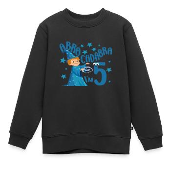 Cadeau de 5 ans 5 ans 5ème magicien Anniversaire Garçon - Sweat Premium enfant bio - noir - Devant - AI Model Kid Female (0cm)