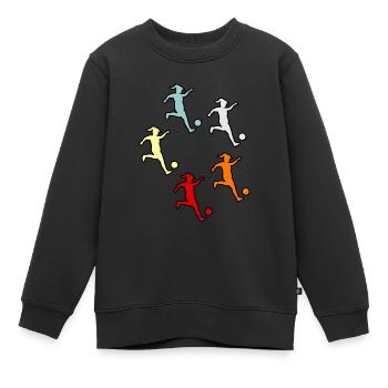 Match de football de but féminin - Sweat Premium enfant bio - noir - Devant - AI Model Kid Female (0cm)