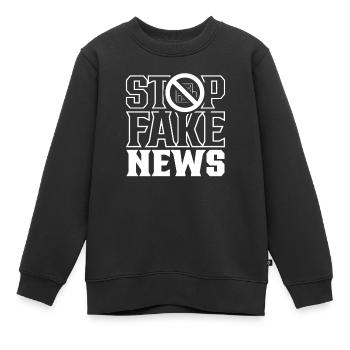 Halte aux fake news Droit de la presse Liberté de la presse - Sweat Premium enfant bio - noir - Devant - AI Model Kid Female (0cm)