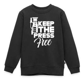 Liberté de la presse Liberté de la presse - Sweat Premium enfant bio - noir - Devant - AI Model Kid Female (0cm)