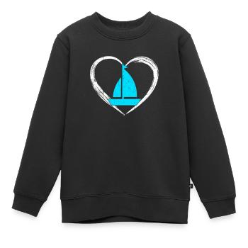 Amour de la voile - Sweat Premium enfant bio - noir - Devant - AI Model Kid Female (0cm)