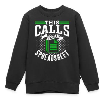 This requires a spreadsheet accountant table - Kids Premium Organic Sweatshirt - black - Front - AI Model Kid Female (0cm)