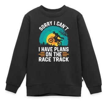 Kann Nicht Habe Pläne Für Die Motorrad Rennstrecke - Kinder Premium Organic Sweatshirt - Schwarz - Vorne - AI Model Kid Female (0cm)