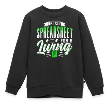 Je crée des feuilles de calcul pour le travail Feuille de calcul - Sweat Premium enfant bio - noir - Devant - AI Model Kid Female (0cm)