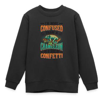 Verwirrter Als Ein Chamäleon - Kinder Premium Organic Sweatshirt - Schwarz - Vorne - AI Model Kid Female (0cm)
