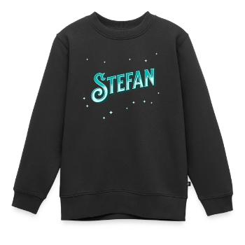Stefan Namen personalisiert - Kinder Premium Organic Sweatshirt - Schwarz - Vorne - AI Model Kid Female (0cm)