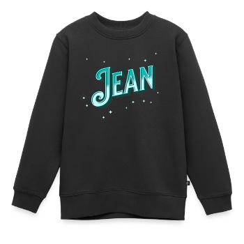 Jean noms personnalisés - Sweat Premium enfant bio - noir - Devant - AI Model Kid Female (0cm)