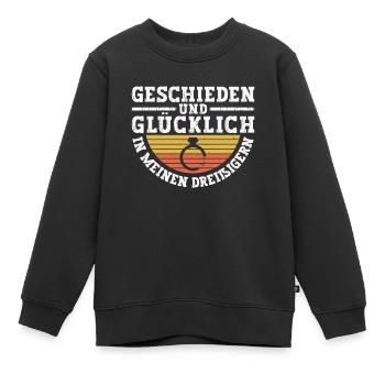 Geschieden Und Glücklich In Meinen Dreißigern - Kinder Premium Organic Sweatshirt - Schwarz - Vorne - AI Model Kid Female (0cm)