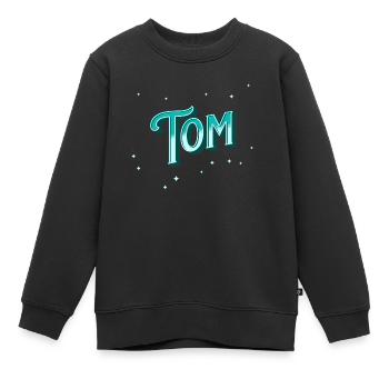 Tom Namen personalisiert - Kinder Premium Organic Sweatshirt - Schwarz - Vorne - AI Model Kid Female (0cm)