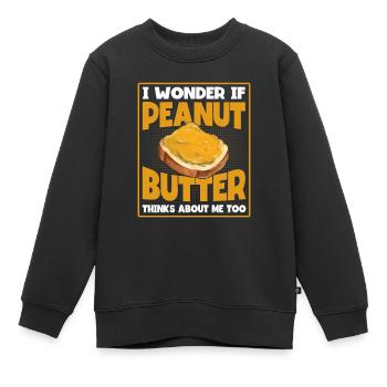Beurre de cacahuète disant cadeau d'amant de beurre de cacahuète - Sweat Premium enfant bio - noir - Devant - AI Model Kid Female (0cm)