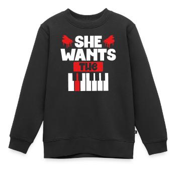 Sie möchte Die Tastatur - Kinder Premium Organic Sweatshirt - Schwarz - Vorne - AI Model Kid Female (0cm)