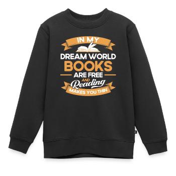 Livre de lecture livre livre cadeau lecture de livres - Sweat Premium enfant bio - noir - Devant - AI Model Kid Female (0cm)