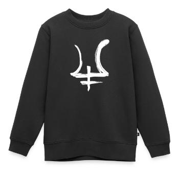 Neptun Astrologie Symbol - Kinder Premium Organic Sweatshirt - Schwarz - Vorne - AI Model Kid Female (0cm)