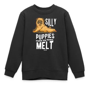 Les chiots idiots font fondre mon cœur - Sweat Premium enfant bio - noir - Devant - AI Model Kid Female (0cm)