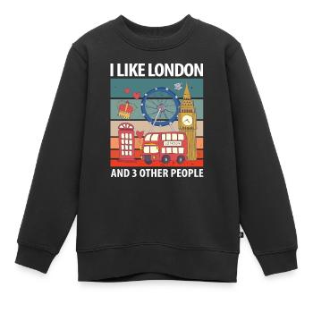 Londres - Sweat Premium enfant bio - noir - Devant - AI Model Kid Female (0cm)
