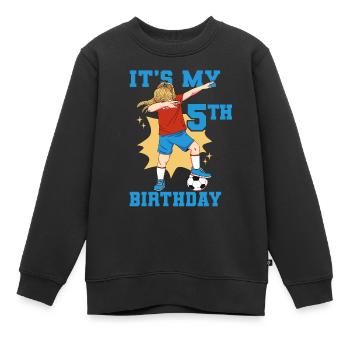It's My 5th Birthday Girl Soccer - Kids Premium Organic Sweatshirt - black - Front - AI Model Kid Female (0cm)