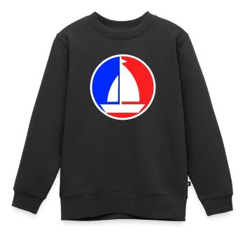 Segeln Logo - Kinder Premium Organic Sweatshirt - Schwarz - Vorne - AI Model Kid Female (0cm)