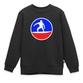 Surfen Logo - Kinder Premium Organic Sweatshirt - Schwarz - Vorne - AI Model Kid Female (0cm)