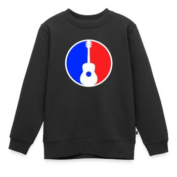 Gitarre Logo - Kinder Premium Organic Sweatshirt - Schwarz - Vorne - AI Model Kid Female (0cm)