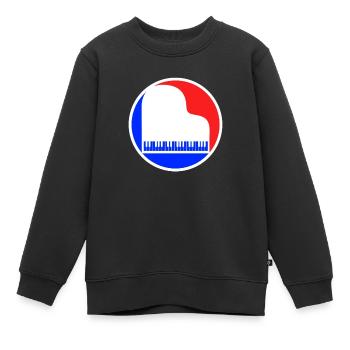 Klavier Logo - Kinder Premium Organic Sweatshirt - Schwarz - Vorne - AI Model Kid Female (0cm)