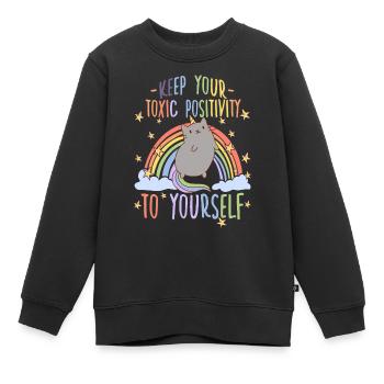 Zynisches Anti Regenbogen Motiv Katzenbesitzer - Kinder Premium Organic Sweatshirt - Schwarz - Vorne - AI Model Kid Female (0cm)