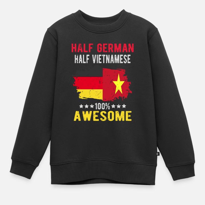 Halb Deutsch Halb Vietnamese - Kinder Premium Organic Sweatshirt - Schwarz