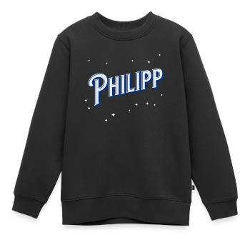 Philipp Namen personalisiert - Kinder Premium Organic Sweatshirt - Schwarz - Vorne - AI Model Kid Female (0cm)