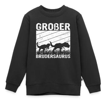 Großer Brudersaurus T-Rex Dino Geschenk Großer Bru - Kinder Premium Organic Sweatshirt - Schwarz - Vorne - AI Model Kid Female (0cm)