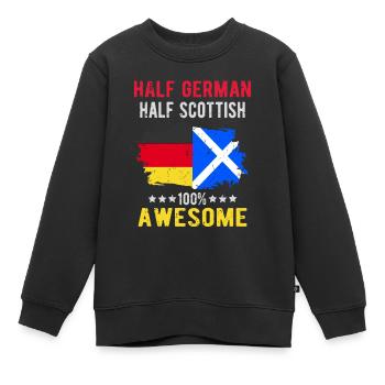 Halb Deutsch Halb Schotte - Kinder Premium Organic Sweatshirt - Schwarz - Vorne - AI Model Kid Female (0cm)