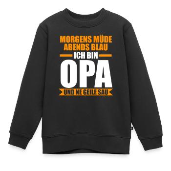 Großvater Großpapa Opi Opa - Kinder Premium Organic Sweatshirt - Schwarz - Vorne - AI Model Kid Female (0cm)