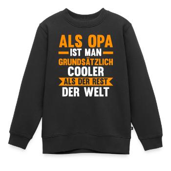 Großvater Großpapa Opi Opa - Kinder Premium Organic Sweatshirt - Schwarz - Vorne - AI Model Kid Female (0cm)