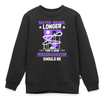 Parc Parc d’attractions Montagnes russes - Sweat Premium enfant bio - noir - Devant - AI Model Kid Female (0cm)