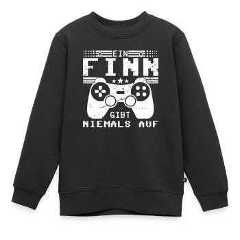 Finn Gaming Konsole PC Gamer Geschenk - Kinder Premium Organic Sweatshirt - Schwarz - Vorne - AI Model Kid Female (0cm)