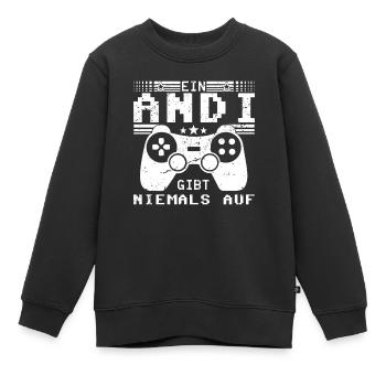 Andi Gaming Konsole PC Gamer Geschenk - Kinder Premium Organic Sweatshirt - Schwarz - Vorne - AI Model Kid Female (0cm)