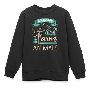 Mama, die Nutztiere liebt - Kuhschwein-Ziegenliebhaber - Kinder Premium Organic Sweatshirt - Schwarz - Vorne - AI Model Kid Female (0cm)