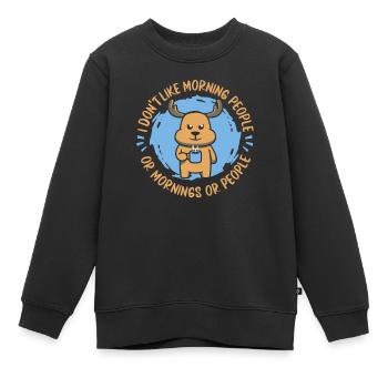 Cerf - Sweat Premium enfant bio - noir - Devant - AI Model Kid Female (0cm)