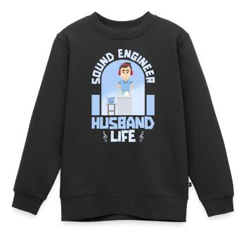 Ingénieur du son Ingénieur du son mari - Sweat Premium enfant bio - noir - Devant - AI Model Kid Female (0cm)